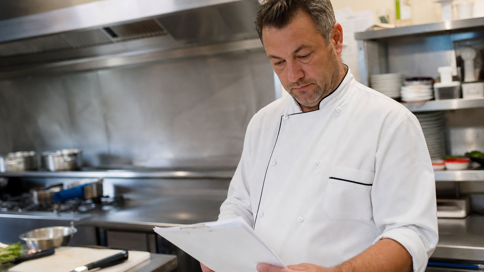 Un cuisinier prépare son plan de maîtrise sanitaire