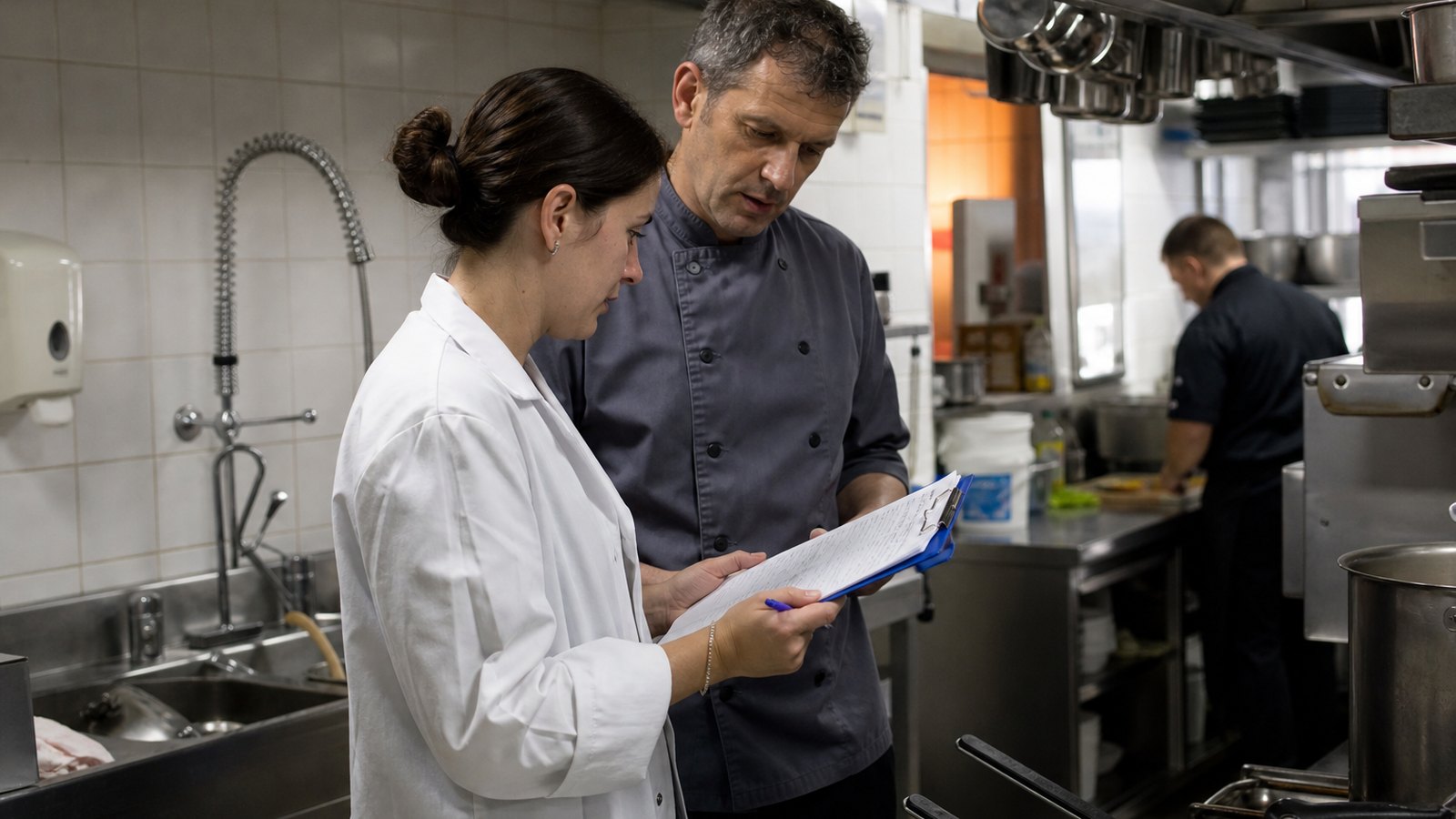 Préparation d'un contrôle sanitaire en cuisine